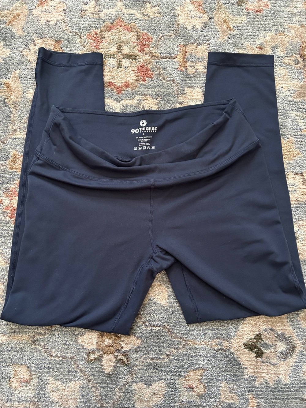 90 Degree By Reflex Navy High-Waist Performance Leggings